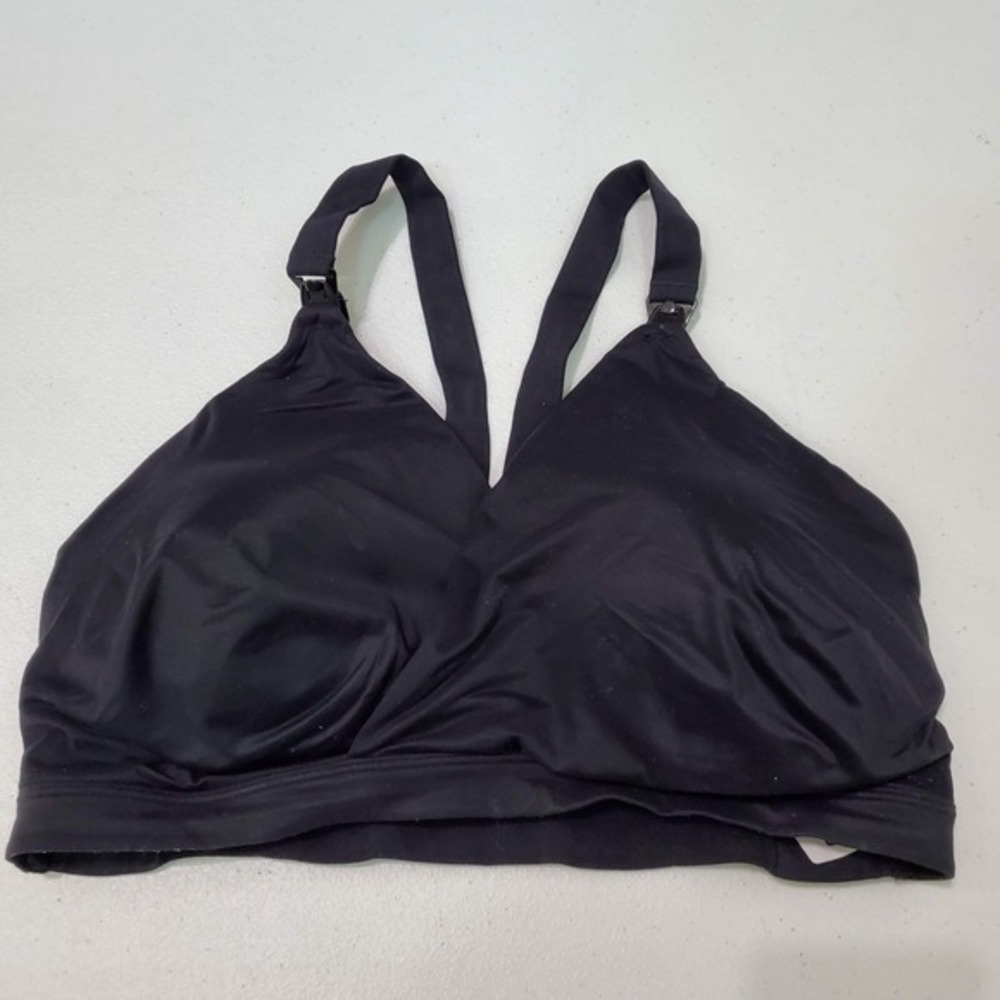 Spanx Women Bra XL Black Nursing Low Profile Wireless Racerback Pullover